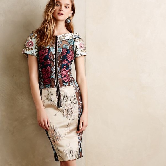 Byron Lars Dresses & Skirts - Anthropologie Byron Lars Pierced Brocade Dress Sz4